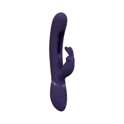 Introducing the sophisticated VIVE MIKA Rechargeable Triple Motor Vibrating Rabbit for G-spot Stimulation in Regal Purple. - Adult Naughty Store