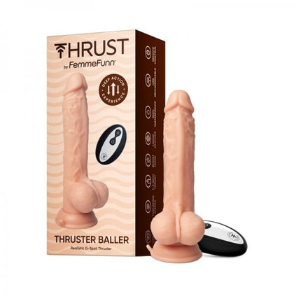 Femmefunn Thruster Baller Nude Silicone Realistic Thrusting Dildo Model FTB-001 for Women's Intense Pleasure in Nude