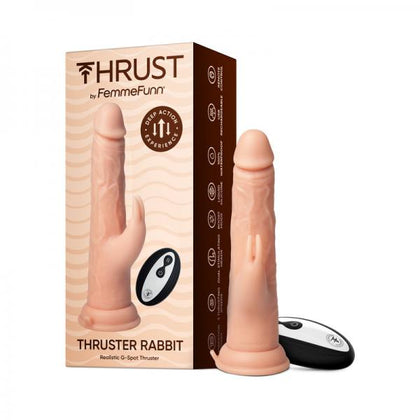 Femmefunn Realistic Thrusting Rabbit Vibrator - Thruster Nude Model 53B - Unisex - Dual Stimulation - Natural Skin Tones