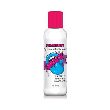 Smack Warming & Lickable Massage Oil - Strawberry Flavor - Sensual Massage Oil for Couples - 2 Oz Bottle - Adult Naughty Store