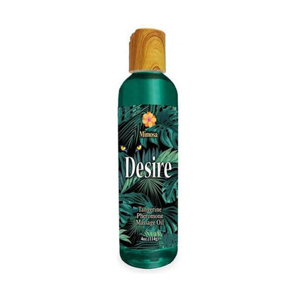 Wish Laboratories and Little Genie Desire Pheromone Massage Oil Tangerine 4 Oz. - Sensual Aromatherapy for Enhanced Seduction