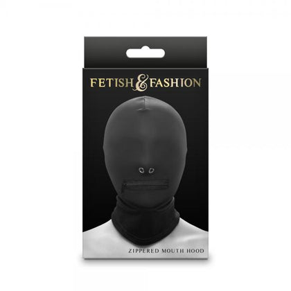 Fetish & Fashion Zippered Mouth Hood - Style 2021 - Unisex Head Harness for Sensory Deprivation and Bondage - Black