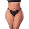 Magic Silk Exposed Glitz & Glam Tanga Black Queen Size - Seductive Sequined Mesh Panty for Women's Sensual Delights - Adult Naughty Store