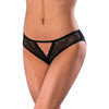 Magic Silk Soft Petals Crotchless Panty Black S/m: Sensual Floral Lace Cheeky Panty with Cutout for Women's Intimate Pleasure - Adult Naughty Store