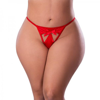 Magic Silk Holidaze Pull Open G-String Queen Size Exposed Satin Thong E002 Red Women's Intimate Wear lingerie