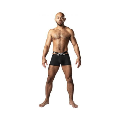 Male Power Infinite Comfort Amplifying Strappy Pouch Short Black L - Men's Body-Enhancing Underwear for Maximum Comfort and Style - Adult Naughty Store