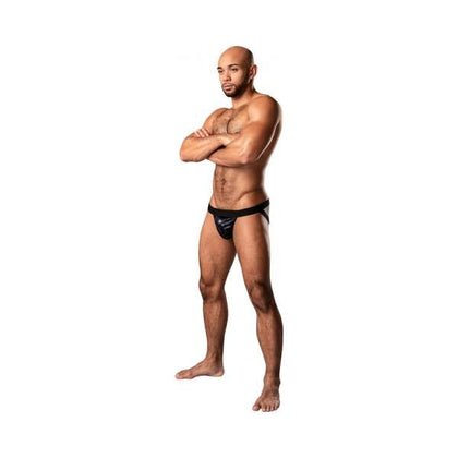 Male Power Kaleidickscope Strappy Ring Jock Black S/M - Sensually Sculpting Men's Intimatewear for Enhanced Pleasure (Model KP-1001) - Adult Naughty Store