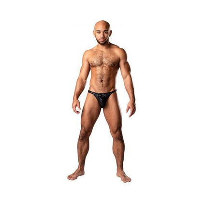 Male Power Kaleidickscope Bong Thong Black L/XL - Sensational Men's Contoured Pouch T-Back Thong for Intimate Pleasure - Adult Naughty Store