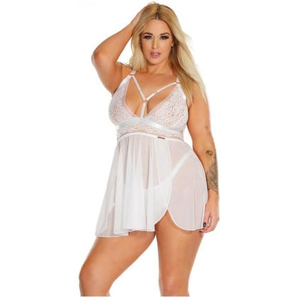 Coquette Queen Size Babydoll & Thong Set | Model 5005 | Women | The Ultimate Sensual Experience | White