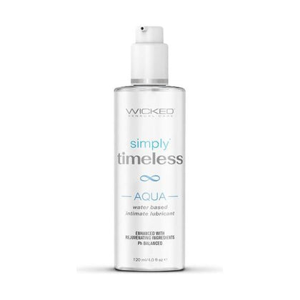 Simply® Timeless Aqua Water-Based Lubricant - Silky Smooth Glide for Perimenopausal and Menopausal Women - Model: Wicked 4 Oz - Hydrating Intimate Moisturizer - Aqua Blue