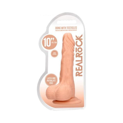 RealRock Skin 10-Inch Dildo with Balls - Beige: The Ultimate Lifelike Pleasure Experience