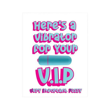 NaughtyVibes VIP Greeting Card with Honey Stinger Rock Candy Bullet Vibrator - Model NVRB-001 - For Her - Clitoral Stimulation - Pink