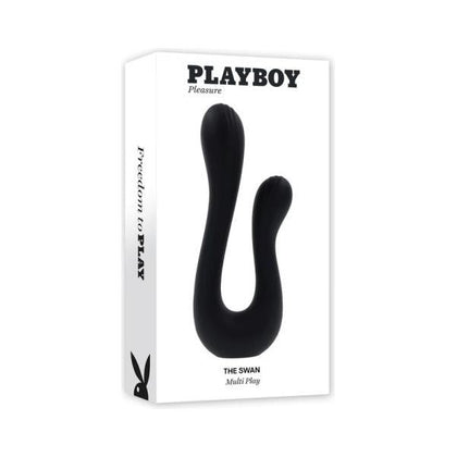 Playboy The Swan Rechargeable Dual Shaft Silicone Vibrator - Model SW-2000 - Women's Dual Pleasure - Pink