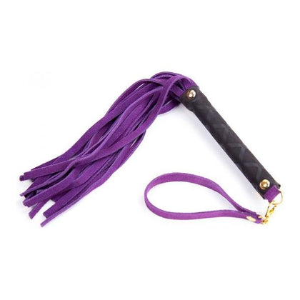 Ple'sur Pro Mini Leather Flogger - Model 30, Purple - Premium Suede Leather Whip for Enhanced Pleasure
