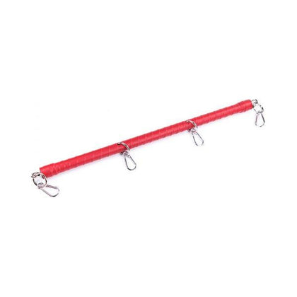 Introducing the Ple'sur Wrapped Spreader Bar Red: A Captivating Addition to Your Bondage Play Collection