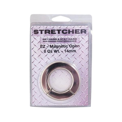 Ple'sur Stainless Steel Magnetic Ball Stretcher - Beginner 14mm - Model PB-8OZ - Unisex - Enhances Pleasure - Silver