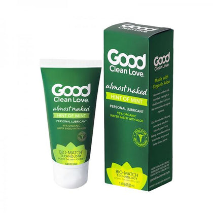 Good Clean Love Almost Naked Hint Of Mint Water-Based Organic Aloe Vera Lubricant - Enhance Aromatic Sensation - Gender-Neutral - Mint - 1.69 Oz.