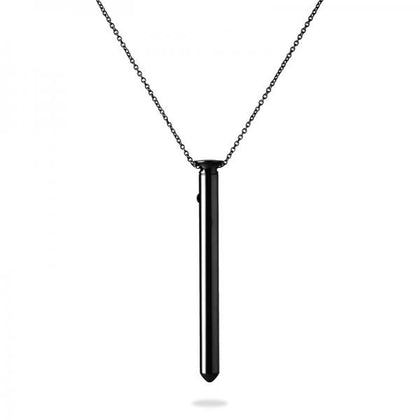 Introducing Crave Vesper 2 Vibrator Necklace | Black Stainless Steel Pendant | Unisex | Clitoral Stimulation | Monochromatic Black
