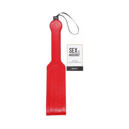 Sportsheets Sex & Mischief Amor Loop Paddle - Red Vegan Leather BDSM Impact Toy SP-ALP-001 - Unisex Pleasure