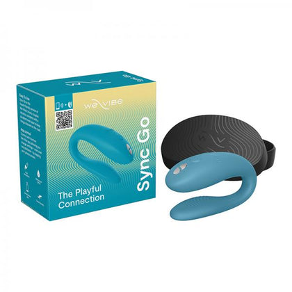 Introducing the We-vibe Sync Go Turquoise Lightweight Couples Vibrator for Shared Pleasure & Travel - Model Number: Sync Go - Unisex - Dual Stimulation - Waterproof 🌊