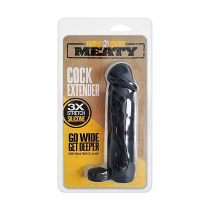 Silicone Cock Extender: Boneyard Meaty Black - Model XZ-2001- Male Genital Area Pleasure Accessory for Enhanced Sensation