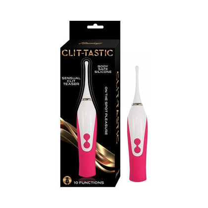 Nasstoys Clit-Tastic Sensual Clit Teaser - Model CT-2000 - Female Vibrating Stimulator for Precise Clitoral Pleasure - Rose Red