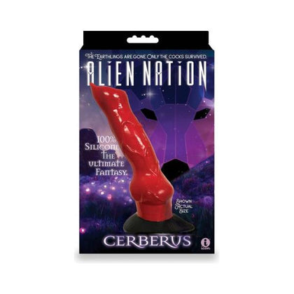 Aliennation Cerberus Silicone Dildo (Model 8, Red) - Unisex Wolfen Fantasy Toy for Ultimate Pleasure