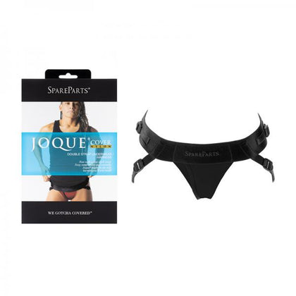 SpareParts Joque Cover Strap-On Harness - Model A: Nylon Black Double Strap Sex Toy for Women - All-Day Comfort, Suitable for Packing and Play