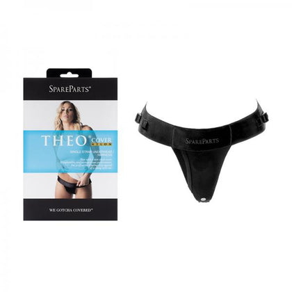 Spareparts Theo Cover Black Nylon Strap-On Harness (Single Strap) Size A - Unisex Thong-Style Underwear Toy - Model Theo Cover A1 - Black - Ideal for Pack and Play