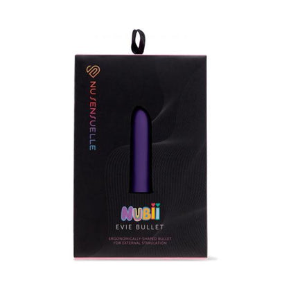Introducing the Nu Sensuelle Evie Nubii Slanted Tip Bullet Vibrator - Model Nubii - Female Clitoral Stimulator in Purple