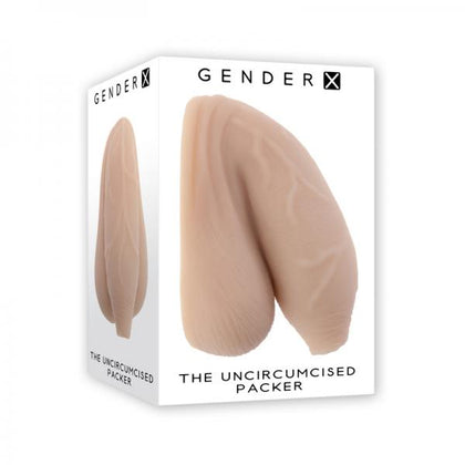 Introducing the Gender X Uncircumcised Packer Light Packer TPE Light (Model X100) - Realistic Male Prosthetic Penis for Gender X, Pleasure for the Front Area, in Natural Skin Tone