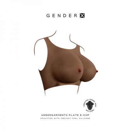 Gender X Undergarments Plate E-cup Silicone Dark Embodies Pure Sensuality with Model E235 for Wearable Comfort and Realistic Touch