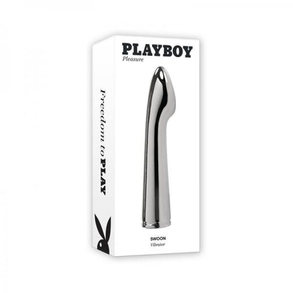 Playboy Swoon Rechargeable Aluminium Vibrator - Model Platinum Steel VX-420 - Unisex - Vaginal & Anal Stimulation - Metallic Silver