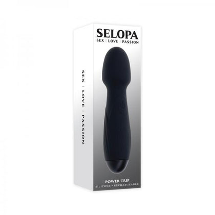 Selopa Power Trip Rechargeable Vibrating Wand Silicone Black - Luscious Pleasure for Women