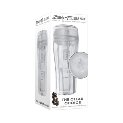 Zero Tolerance The Clear Choice Stroker TPE Clear - Ultra-Realistic Vaginal Stroker for Men - Model No. CLE-001 - Clear
