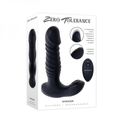 Zero Tolerance Striker Rechargeable Thrusting Anal Vibe - Model ZT-127, Unisex, Anal Pleasure, Black