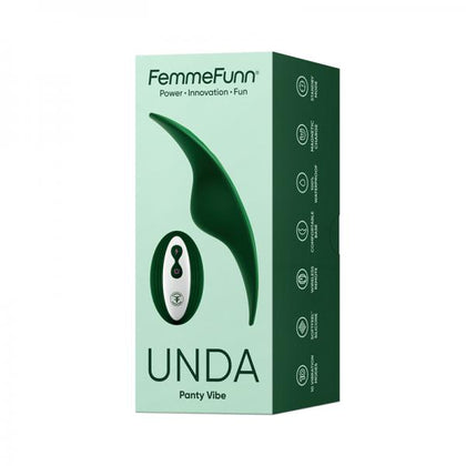 Introducing the Femmefunn Unda Dark Green Panty Vibrator - Model F167, for Women, Perfect for Clitoral Stimulation