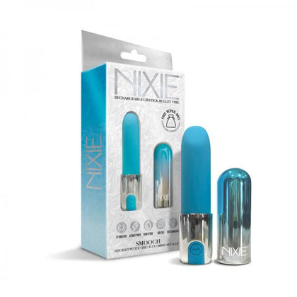 Introducing the Nixie Smooch Rechargeable Lipstick Vibrator in Blue Ombre - Model NV-237 - Women's Clitoral Pleasure Toy 🦋