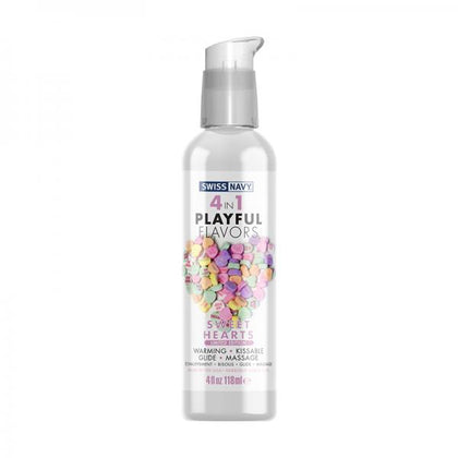 Swiss Navy Sweet Hearts 4-in-1 Flavoured Lubricant - Limited Edition Delightful Play - Hearts NSN2551-11 Unisex Sensual Massage Water-Based Lube - Red