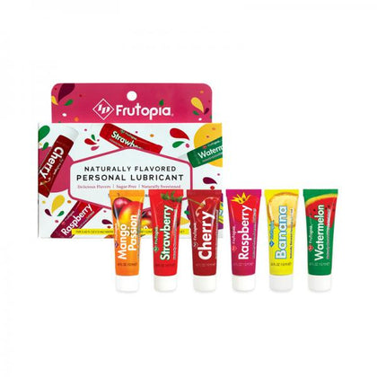 ID Frutopia Water-Based Vegan Flavoured Lubricant - 12ml Assorted Tube 5-Pack for Intimate Pleasure - Gender-Neutral Sensual Delight in Multiple Fruity Flavours - Adult Naughty Store