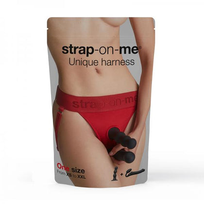 Strap-On-Me Unique Lingerie Harness Model Red 1, Ultimate Strap-On & Dildo Harness for Women, Double-Penetration, Red