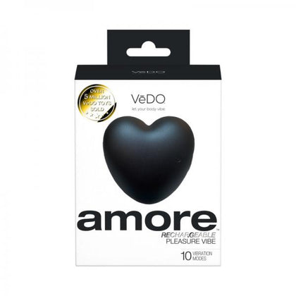 Vedo Amore Rechargeable Pleasure Vibe Black - Elegant Intimate Massager Model A1276 - Unisex Clitoral Stimulation Toy in Luxurious Black
