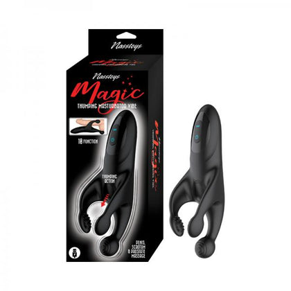 Nasstoys Magic Thumping Masturbator Vibe - Model 10 Function Black Silicone Male Penis, Scrotum, and Prostate Massager