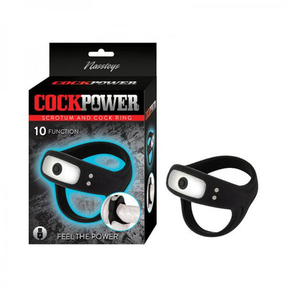 Nasstoys Silicone Cockpower Scrotum and Cock Ring - Model 420 Deluxe - Unisex Pleasure Toy - Black