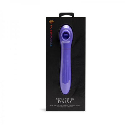 Introducing the Nu Sensuelle Triple Action Daisy Ultra Violet Silicone Clitoral and G-Spot Stimulator for Women