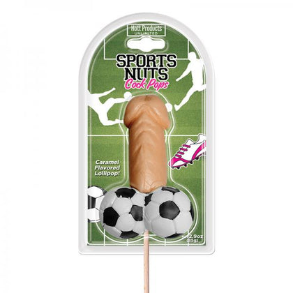 Sports Nuts Cock Pop Soccer Balls Caramel Lollipop - The Ultimate Sweet Indulgence for Him - Model: Soccer Balls - Gender: Male - Area of Pleasure: Oral - Colour: Caramel
