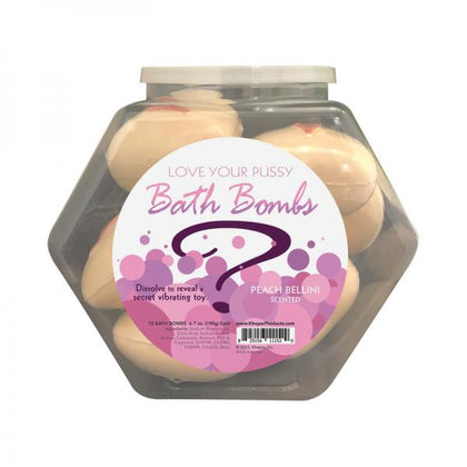 Introducing the Luxurious Love Your Pussy Bath Bomb: Pleasure Pro - Model LB9.1 for Women, targeting Clitoral Stimulation in a Peach Bellini Scent.