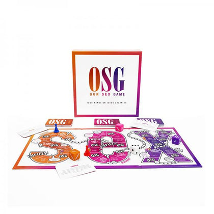 Indulge in Passionate Conversations and Sensual Exploration with Our Sex Game OSG Spanish Edition - Model E1, a Gender-Neutral Erotic Board Game for Unforgettable Intimate Moments in Seductive Black.