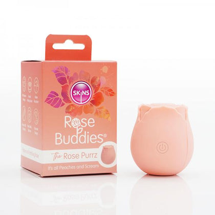 Introducing the Skins Rose Buddies The Rose Purrz Mini Clitoral Stimulator (Model: RP-01) for Women - Peach Bliss
