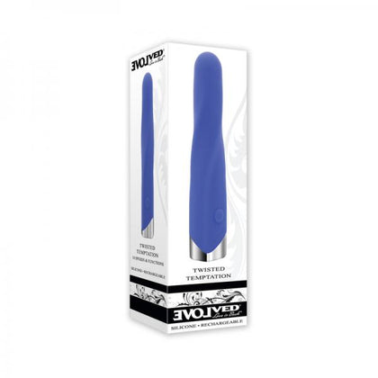 Introducing the Evolved Twisted Temptation Blue Silicone Vibrating Bullet - Model TT2021, designed for those seeking innovative pleasure experiences.